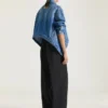 Trapesjakke i mellomblå denim Trapesjakke i mellomblå denim