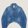 Trapesjakke i mellomblå denim Trapesjakke i mellomblå denim