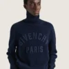 Turtleneck-genser i bomull med Givenchy Paris-broderi Turtleneck-genser i bomull med Givenchy Paris-broderi