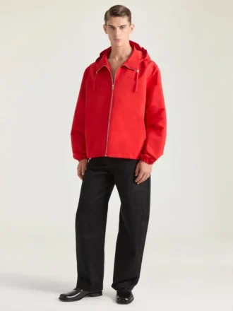 Vindjakke i polyfaille med brodert Givenchy Paris